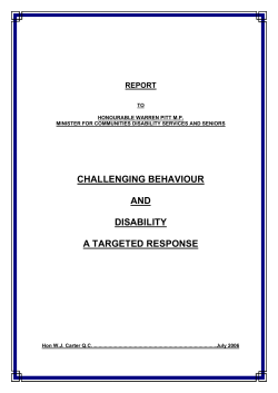 Justice Bill Carter`s 2006 report - Department of Communities, Child