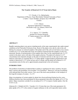 THE TRANSFER OF DISSOLVED CS