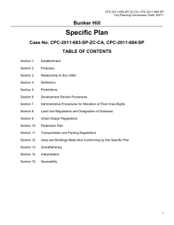 Proposed Bunker Hill Specific Plan
