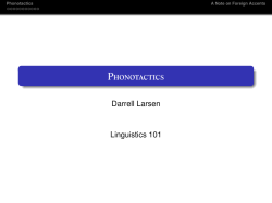 Phonotactics
