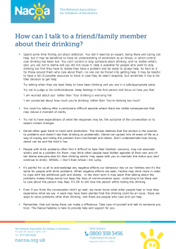 Talking to Someone About Their Drinking
