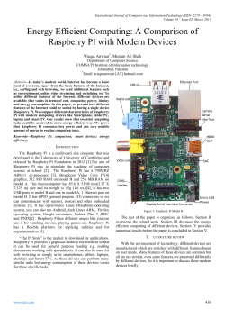 Energy Efficient Computing: A Comparison of Raspberry PI with
