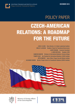 Czech-American Relations: A Roadmap for the Future