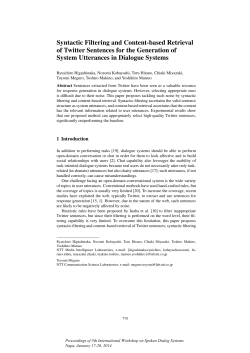 Syntactic Filtering and Content-based Retrieval of Twitter Sentences