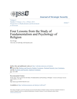 Four Lessons from the Study of Fundamentalism and Psychology of