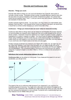 Discrete and Continuous data
