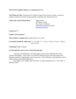 English Colonies: A Comparison of Two