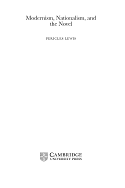 Modernism, Nationalism, and the Novel - Assets