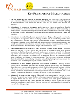 Key Principles of Microfinance