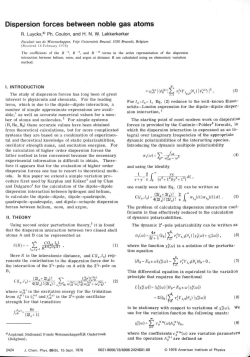 Dispersion forces between noble gas atoms