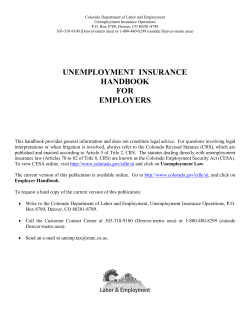 UNEMPLOYMENT INSURANCE HANDBOOK FOR EMPLOYERS