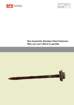 Non-Austenitic Stainless Steel Fasteners: Why you can`t afford to