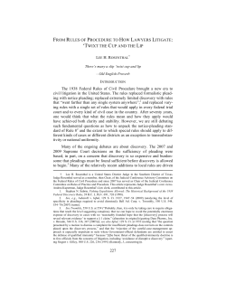 227 FROM RULES OF PROCEDURE TO HOW LAWYERS LITIGATE