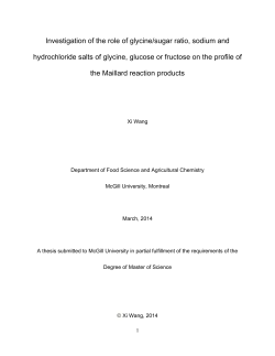 Investigation of the role of glycine/sugar ratio