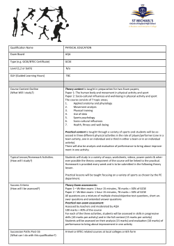 Qualification Name PHYSICAL EDUCATION Exam Board AQA Type