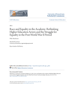 Race and Equality in the Academy: Rethinking