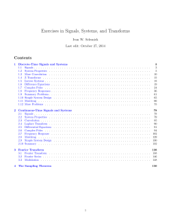 Exercises in Signals