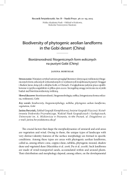 Biodiversity of phytogenic aeolian landforms in the Gobi desert (China)