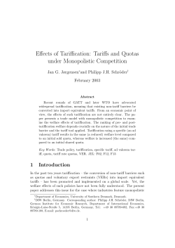 Effects of Tariffication: Tariffs and Quotas under