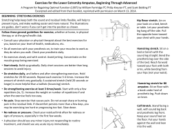 Exercises for the Lower Extremity Amputee, Beginning Through