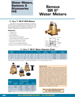 Sensus SR II&reg; Water Meters