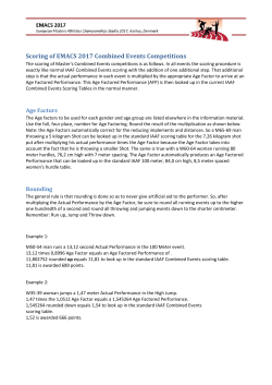 Scoring of EMACS 2017 Combined Events Competitions