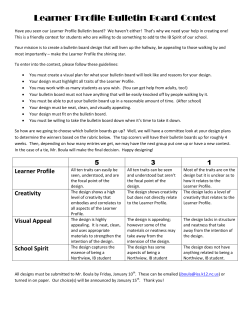 Learner Profile Bulletin Board Contest