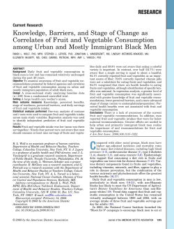 Knowledge, Barriers, and Stage of Change as