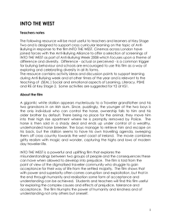 Teachers Notes: Into The West: Brief overview and themes