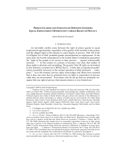 Prison Guards and Inmates of Opposite Genders: Equal