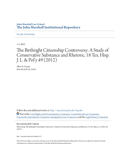 The Birthright Citizenship Controversy
