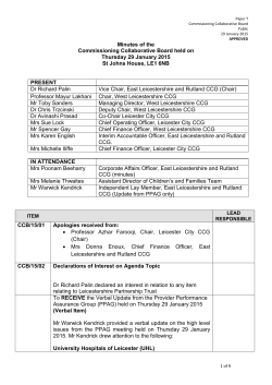 Paper T - Approved CCB Public Minutes 29 Jan 15 V3