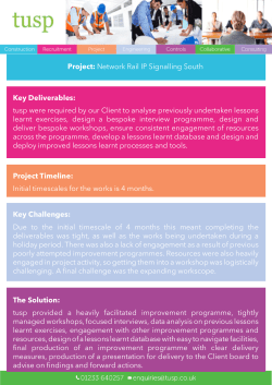 Due to the initial timescale of 4 months this meant completing the