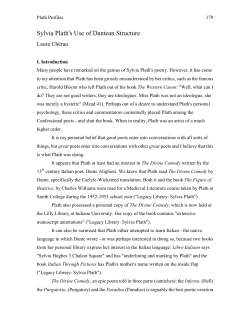 Sylvia Plath`s Use of Dantean Structure