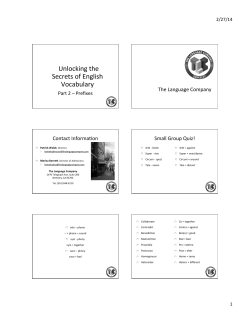 Unlocking the Secrets of English Vocabulary: Prefixes