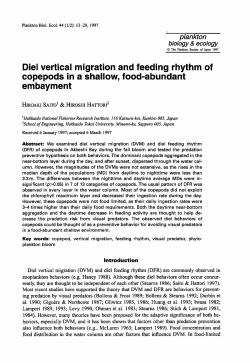 Diel vertical migration and feeding rhythm of copepods in a shallow