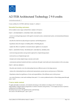 Course syllabus A21TEB valid from Autumn 11 (edition 2)