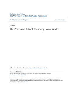 The Post-War Outlook for Young Business Men