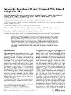 Nanoparticle Formation of Organic Compounds With Retained