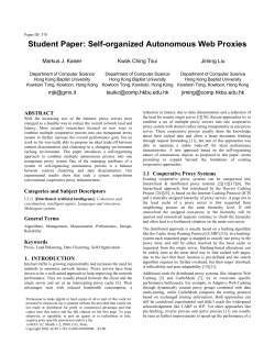 Self-organized Autonomous Web Proxies
