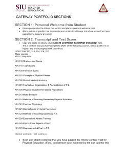 GATEWAY PORTFOLIO SECTIONS SECTION 1: Personal Welcome