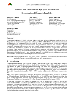 Protection from Landslides and High Speed Rockfall Events