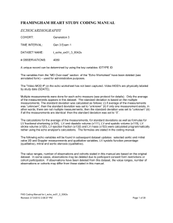 echocardiography framingham heart study coding manual