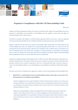 Neptune`s Compliance with the UK Stewardship Code