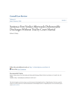 Sentence First Verdict Afterwards Dishonorable Discharges Without
