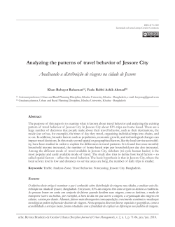 Analyzing the patterns of travel behavior of Jessore City