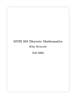 MTH 355 Discrete Mathematics