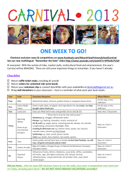 Carnival Newsletter 2013 One Week Out