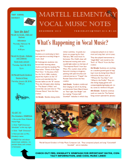 What`s Happening in Vocal Music?