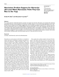 Narcissism Predicts Support for Hierarchy (At Least When